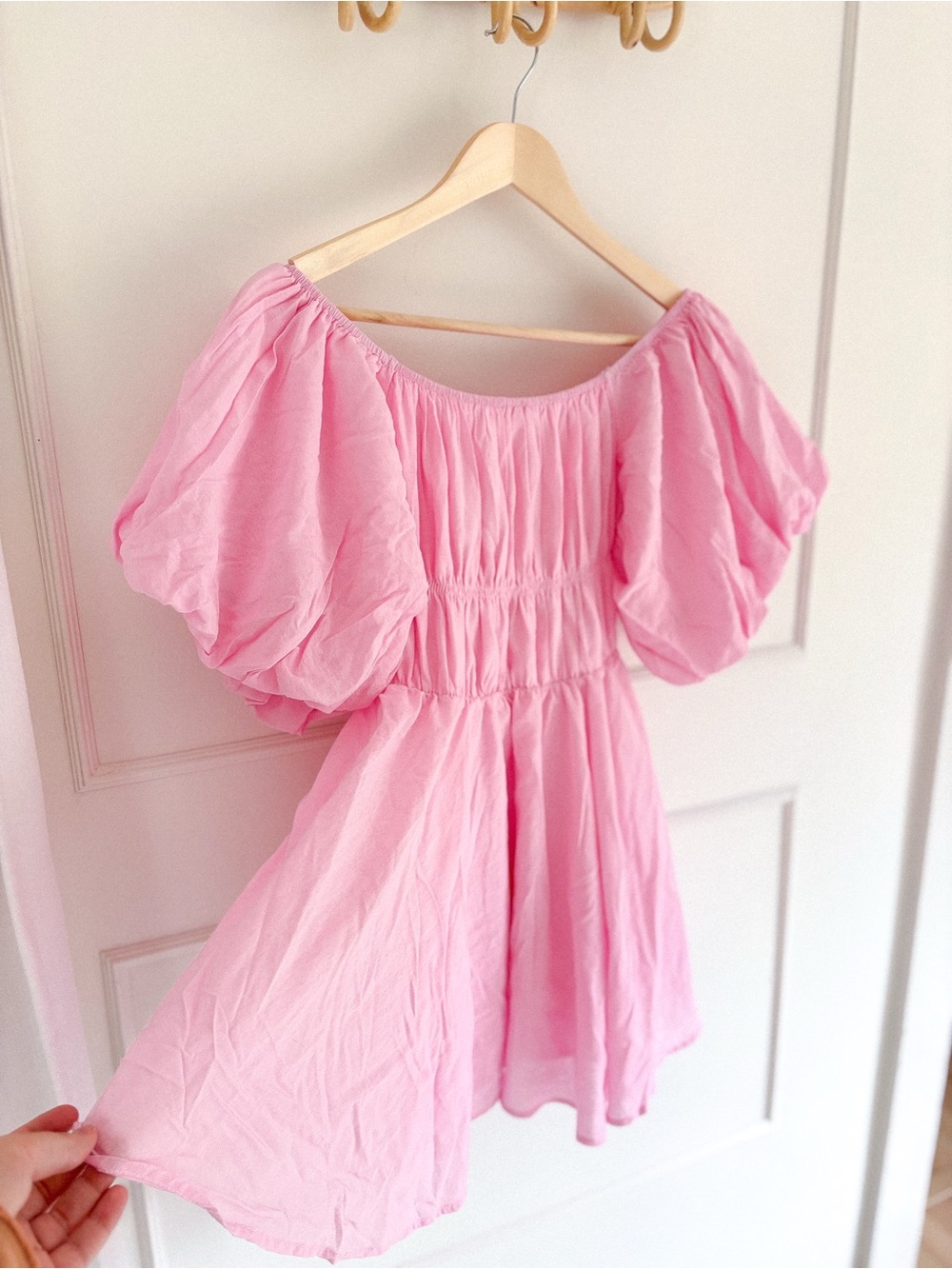 Altar'd State Pink Puff-Sleeve Girls' Dress